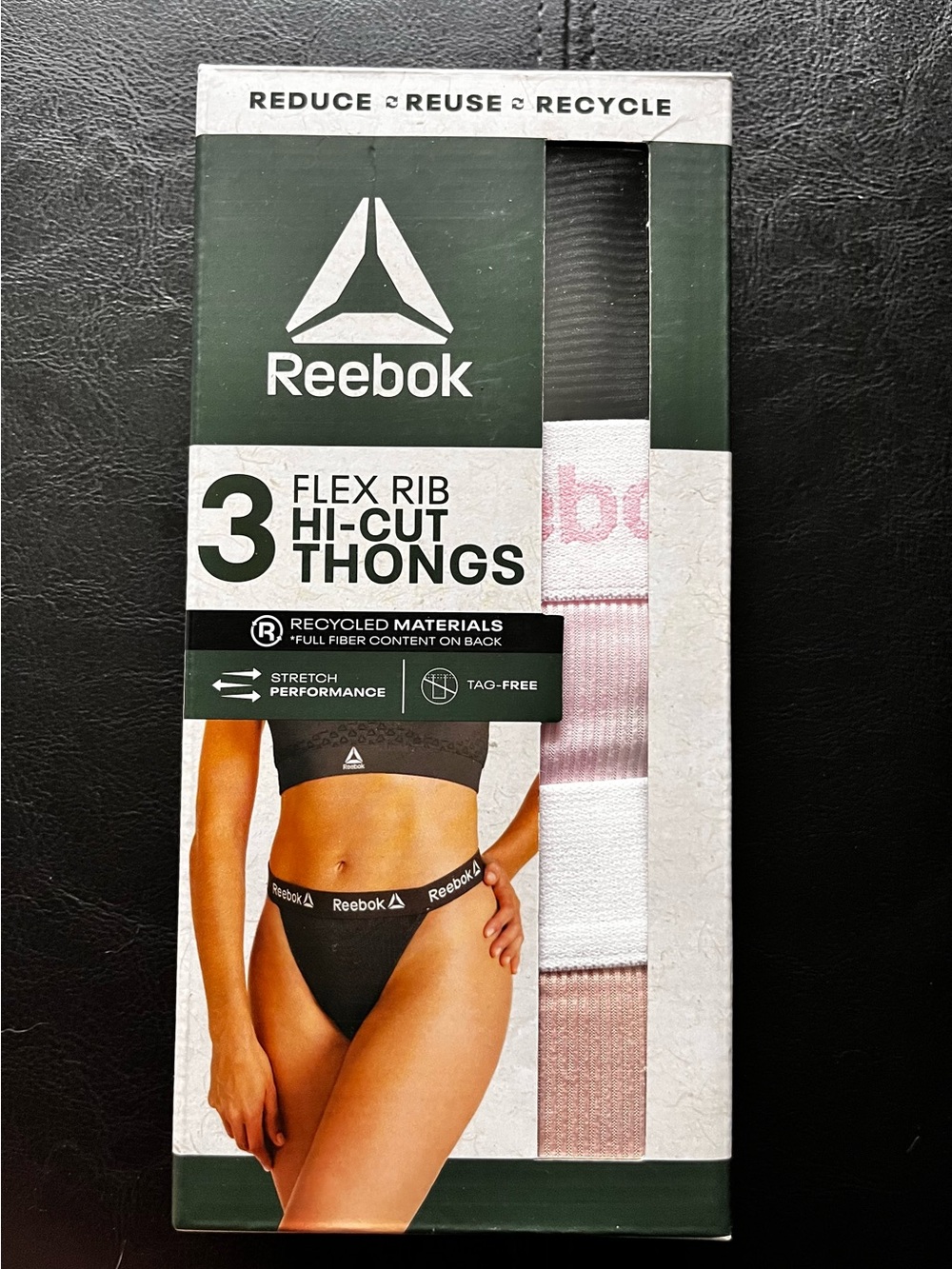 Reebok Womens Flex Rib Hi-Cut Thongs —  (3-Pack)